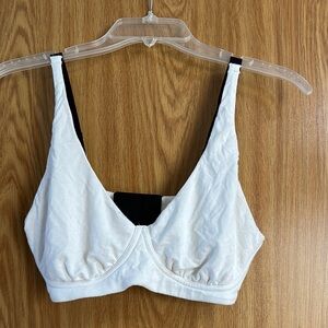 MeUndies White and Black Bralette, Large